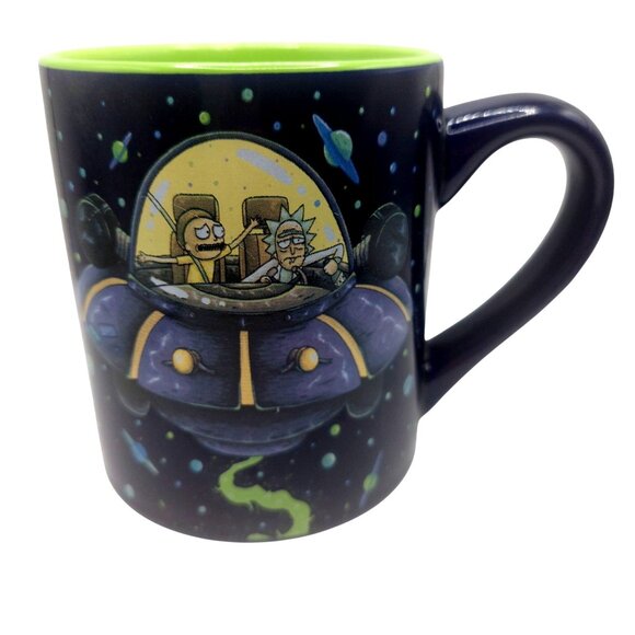 Rick & Morty In Spaceship 14 Oz Ceramic Mug - Picture 1 of 6